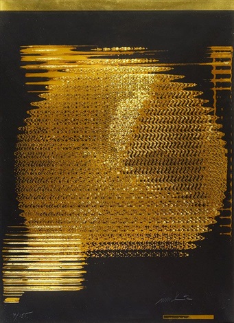 Rotor  - 3-Farben Siebdruck und Prägung, goldfarbener Aluminium-Karton   - 1972 - 58 x 42,5 cm - 150 copies